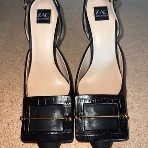 ZAC Zac Posen Black Heels with Elegant Slingback Design
